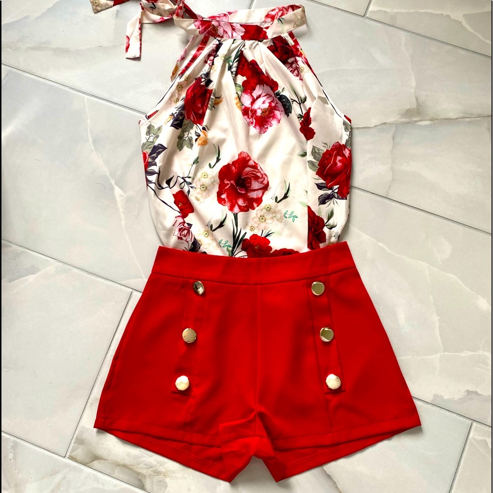 SHEIN Short and Blouse Set